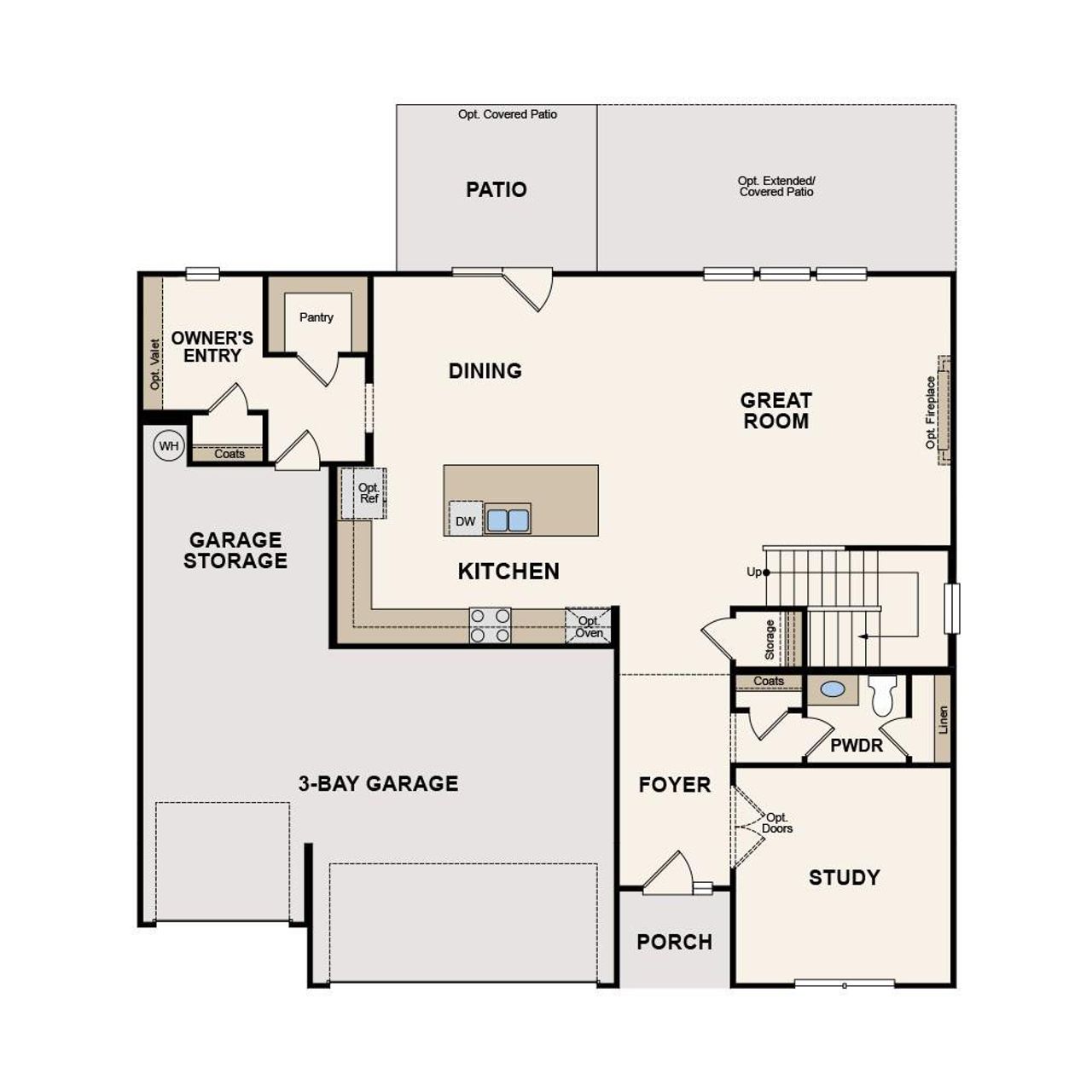 2D floor plan layout of this home in Oakridge Farms, Mooresville, NC (Image 2).