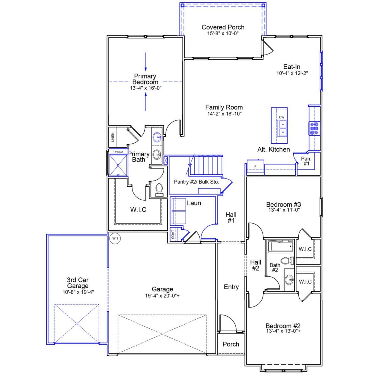 2D floor plan layout of this home in Nazareth Heights, Lexington, SC (Image 2).