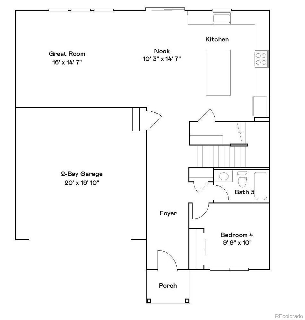 2D floor plan layout of this home in Percheron: The Camden Collection, Colorado Springs, CO (Image 2).
