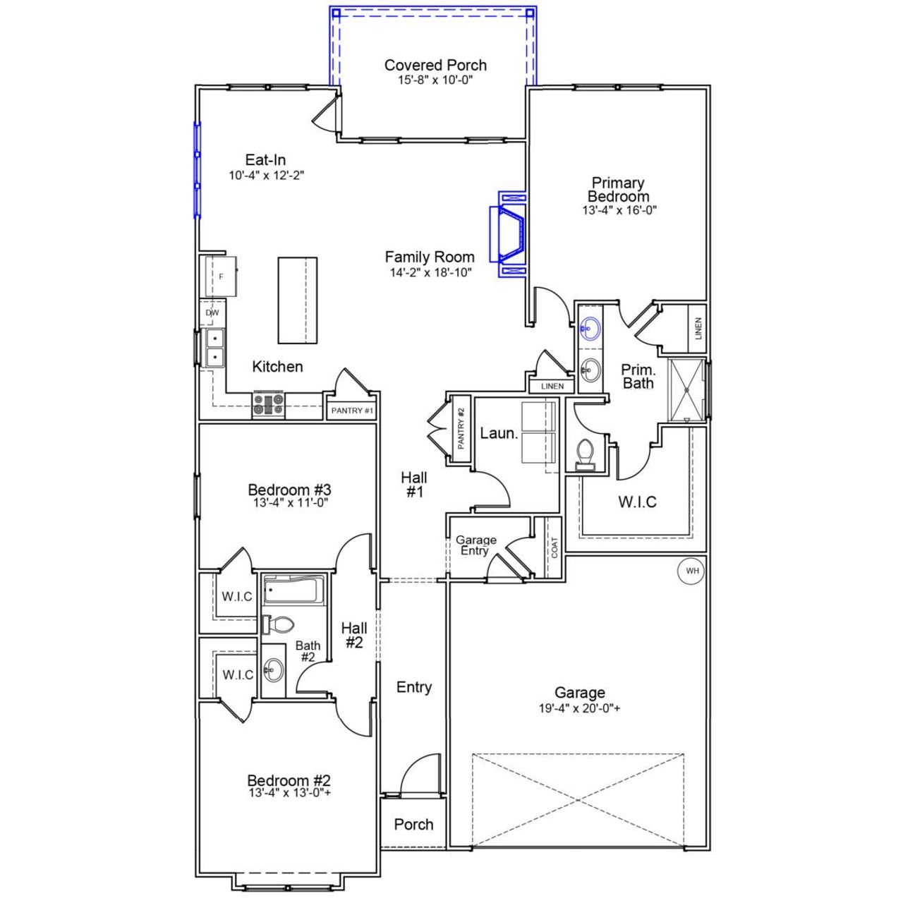 2D floor plan layout of this home in Avenue One, Castle Hayne, NC (Image 2). 2D floor plan layout of this home in Avenue One, Castle Hayne, NC (Image 2).
