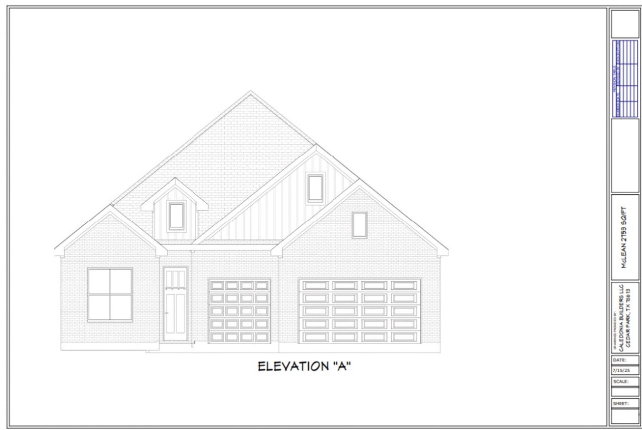 Representative rendering of the exterior for the The McLane by Caledonia Builders (Image 2).