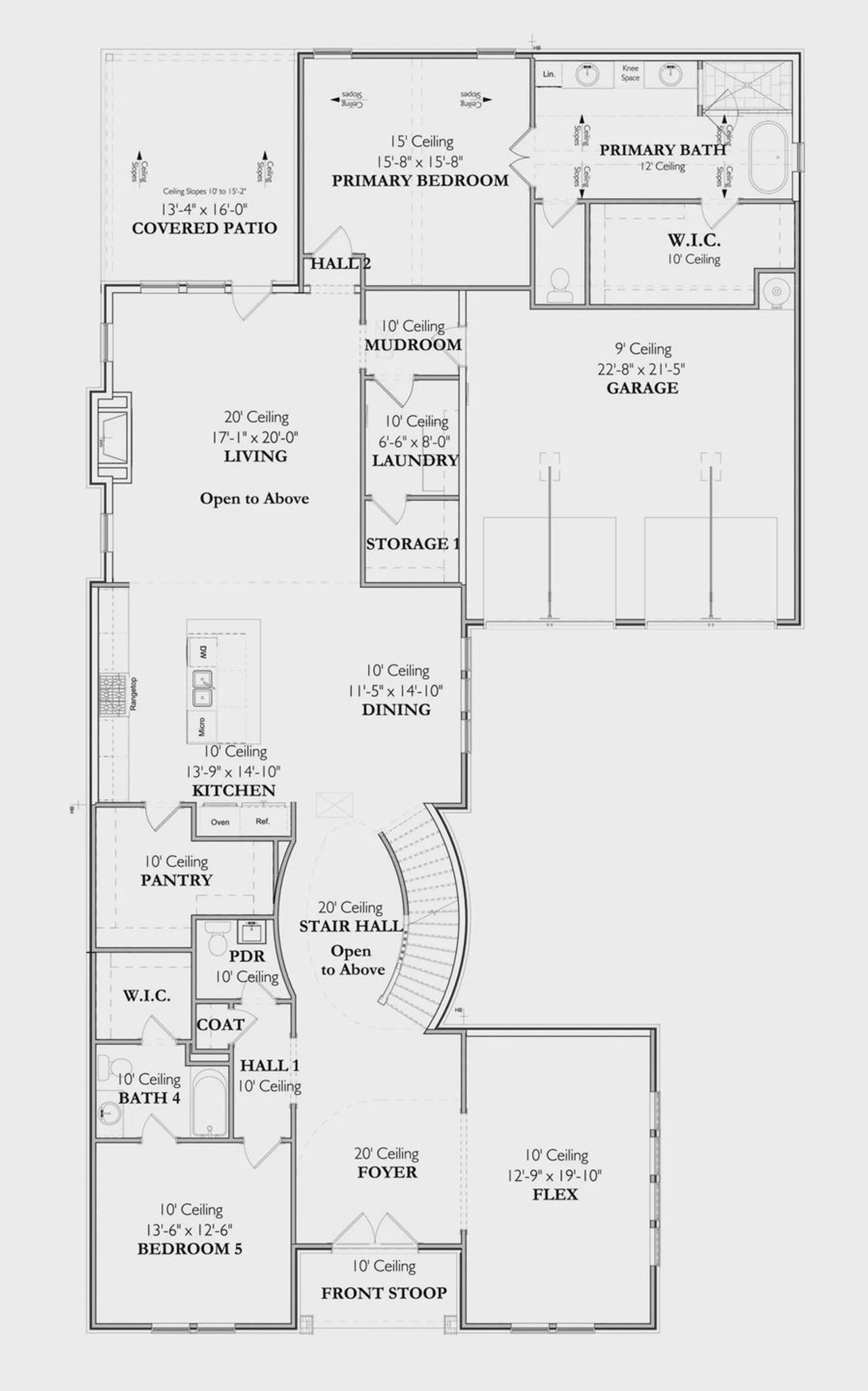 2D floor plan layout for the The Signature Patterson 1F by Signature Homes in Poplar Farms, Franklin, TN (Image 2).