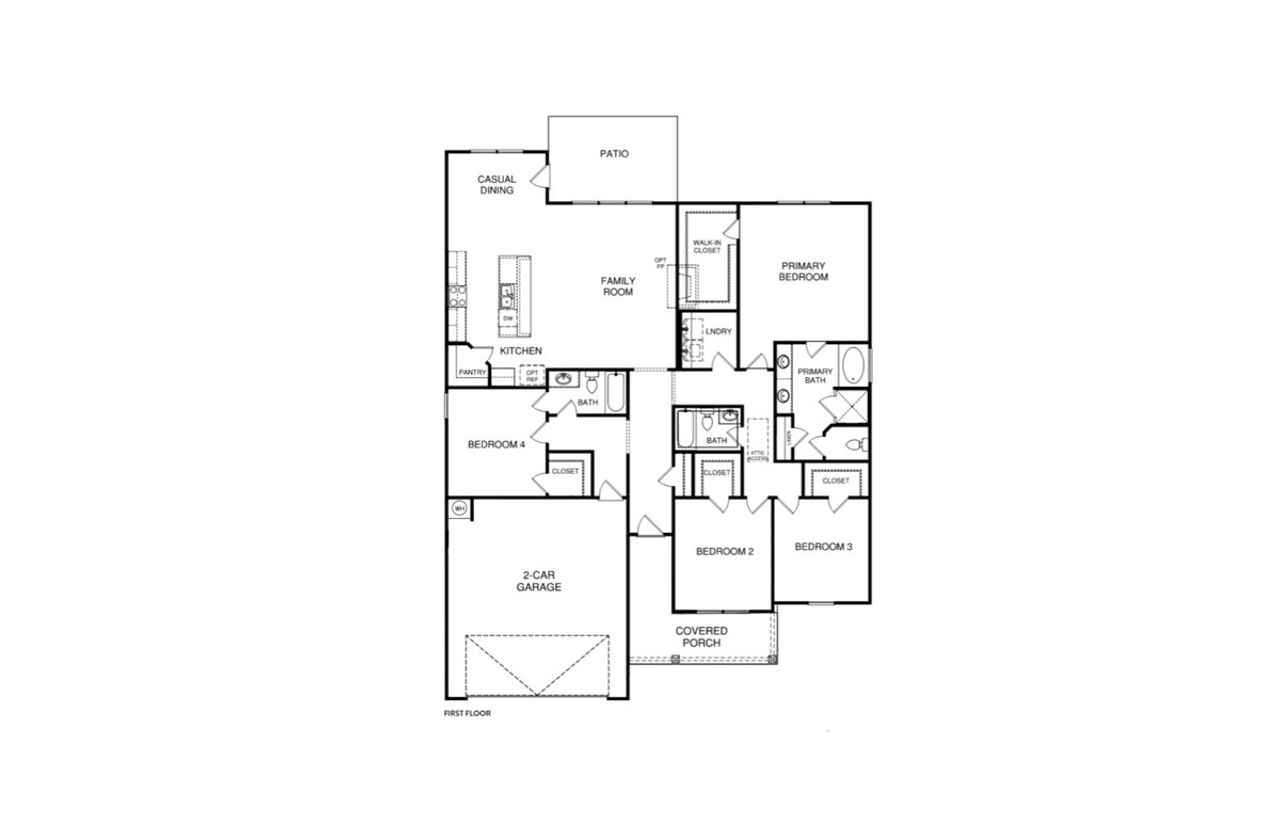 2D floor plan layout of this home in Riverwalk, Monroe, GA (Image 2).