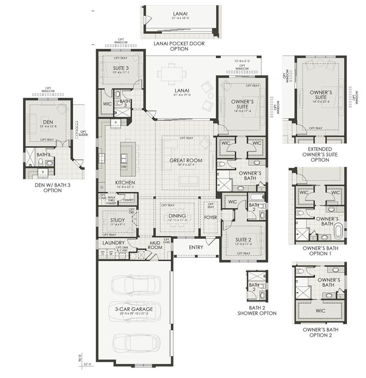 2D floor plan layout for the Islander by Homes by Towne in Shellstone at Waterside, Sarasota, FL (Image 2).