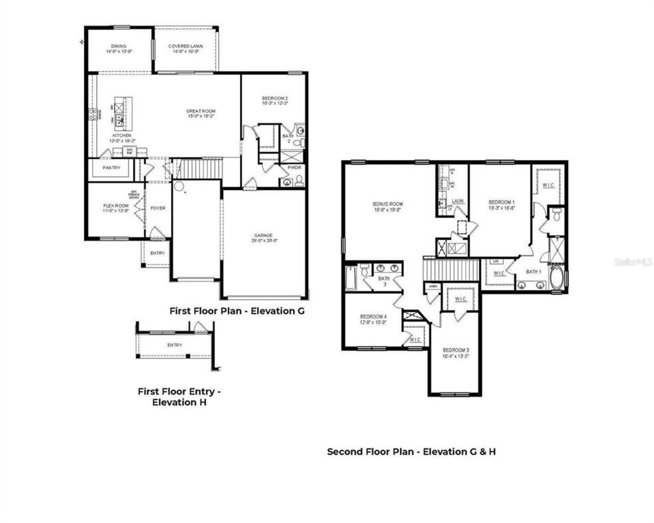 2D floor plan layout of this home in Star Farms at Lakewood Ranch, Bradenton, FL (Image 2).