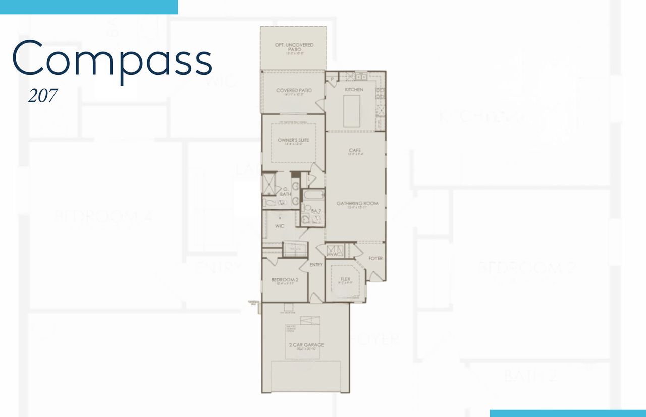 2D floor plan layout of this home in Del Webb Wilmington at Mallory Creek, Leland, NC (Image 2).