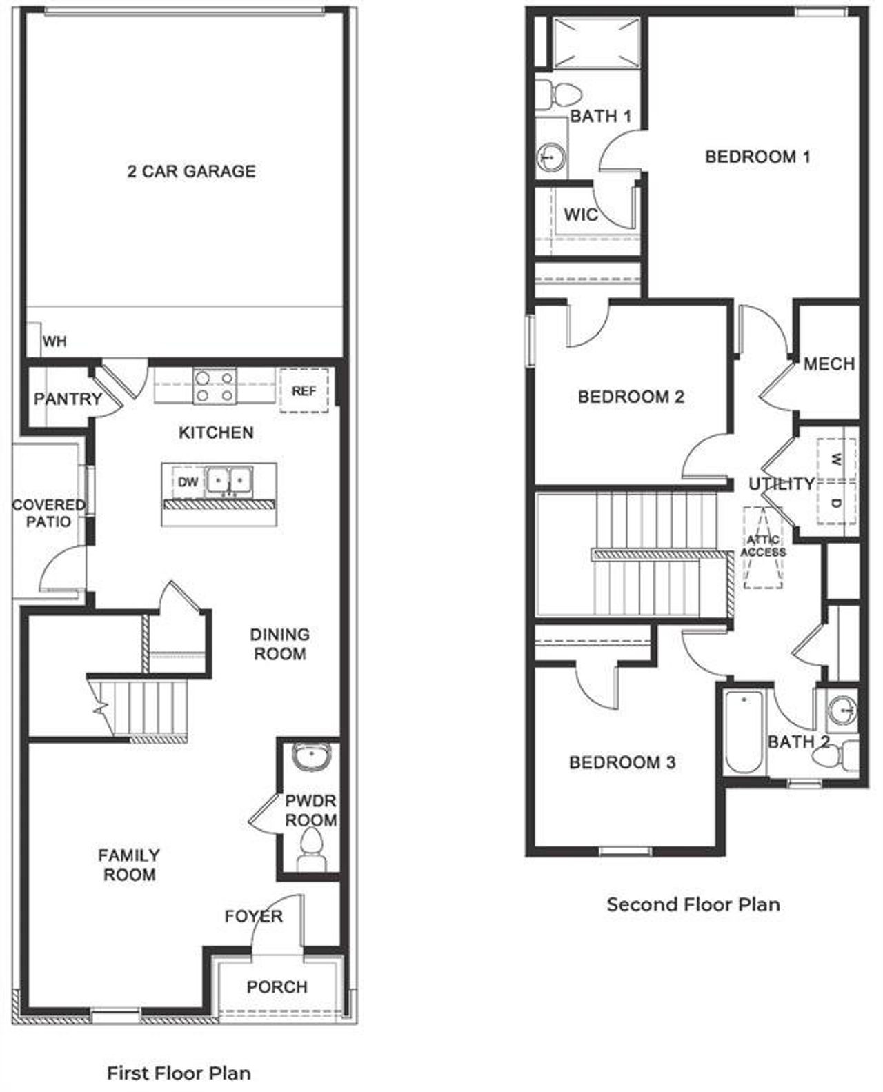 2D floor plan layout of this home in California Meadows, Arlington, TX (Image 2).