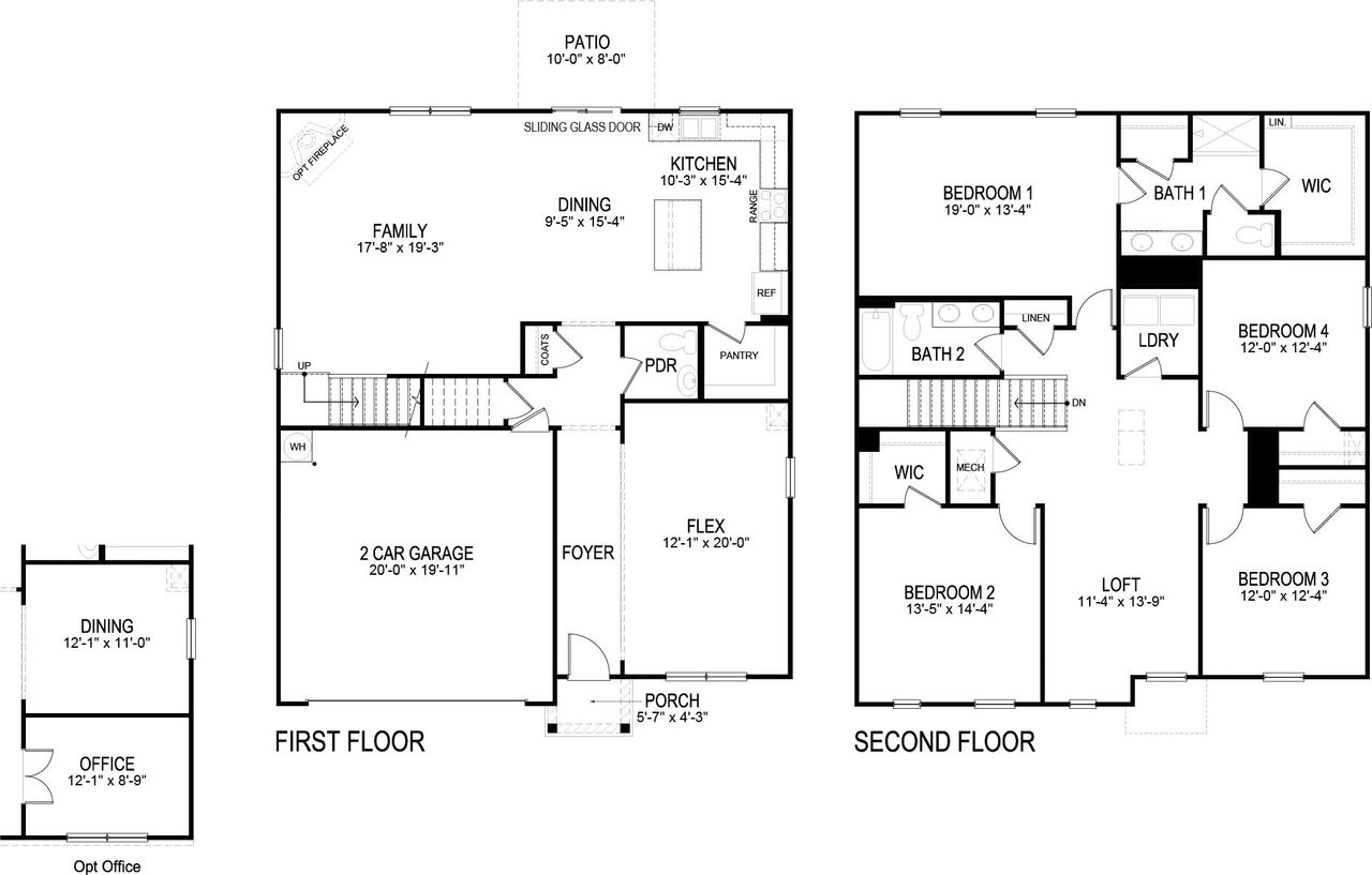 2D floor plan layout of this home in Keebler Meadows, Johnson City, TN (Image 2).