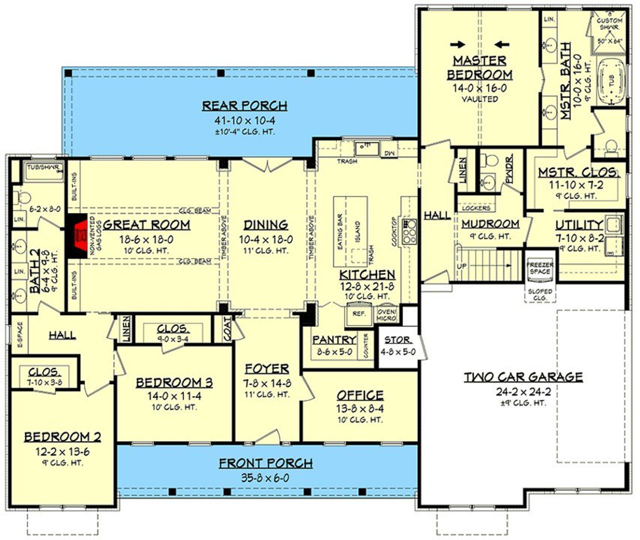 2D floor plan layout for the The Willow by Remington Custom Homes in Woodland Meadows, Fort Worth, TX (Image 2). 2D floor plan layout for the The Willow by Remington Custom Homes in Woodland Meadows, Fort Worth, TX (Image 2).