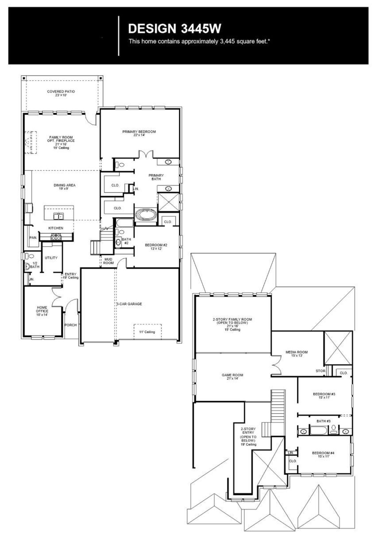 2D floor plan layout of this home in The Colony, Bastrop, TX (Image 2).