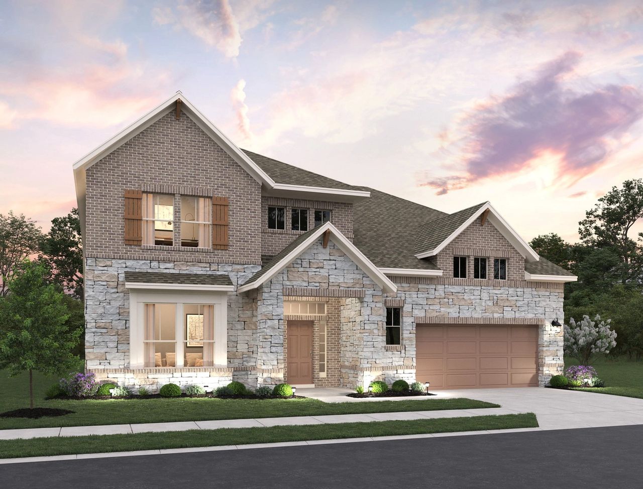 Representative exterior photo of a completed home built from the Ashlyn by Ashton Woods in The Estates at La Cima, San Marcos, TX (Image 2).