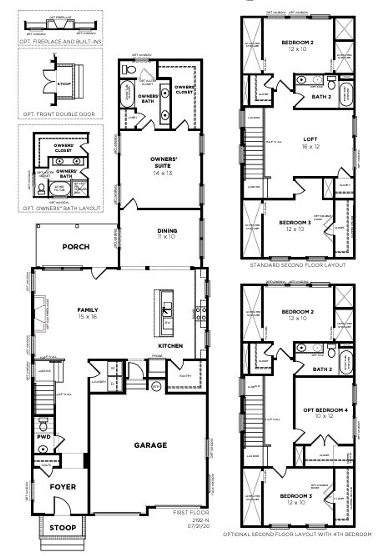 2D floor plan layout for the Windward N by Saussy Burbank in Nexton - Midtown, Summerville, SC (Image 2).
