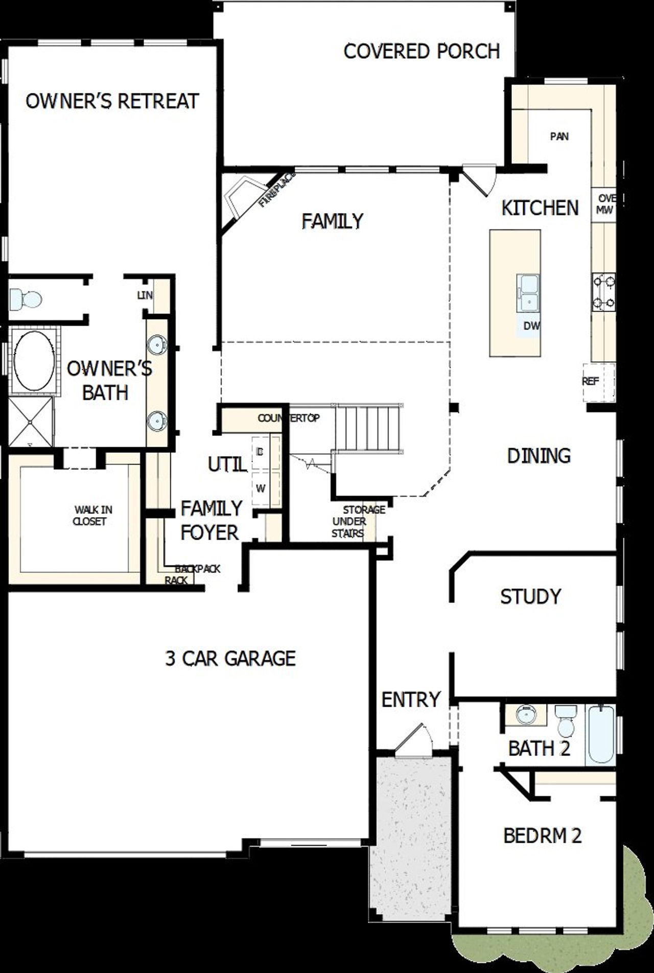 2D floor plan layout of this home in Pecan Square – Classics, Northlake, TX (Image 2). 2D floor plan layout of this home in Pecan Square – Classics, Northlake, TX (Image 2).