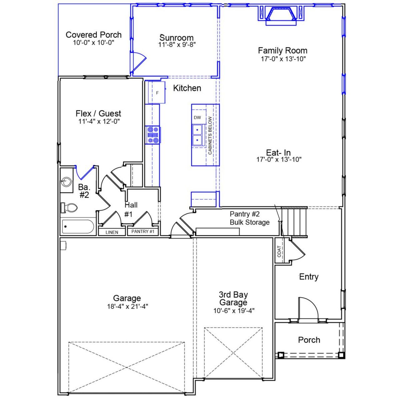 2D floor plan layout of this home in Sweetbrier, Durham, NC (Image 2).