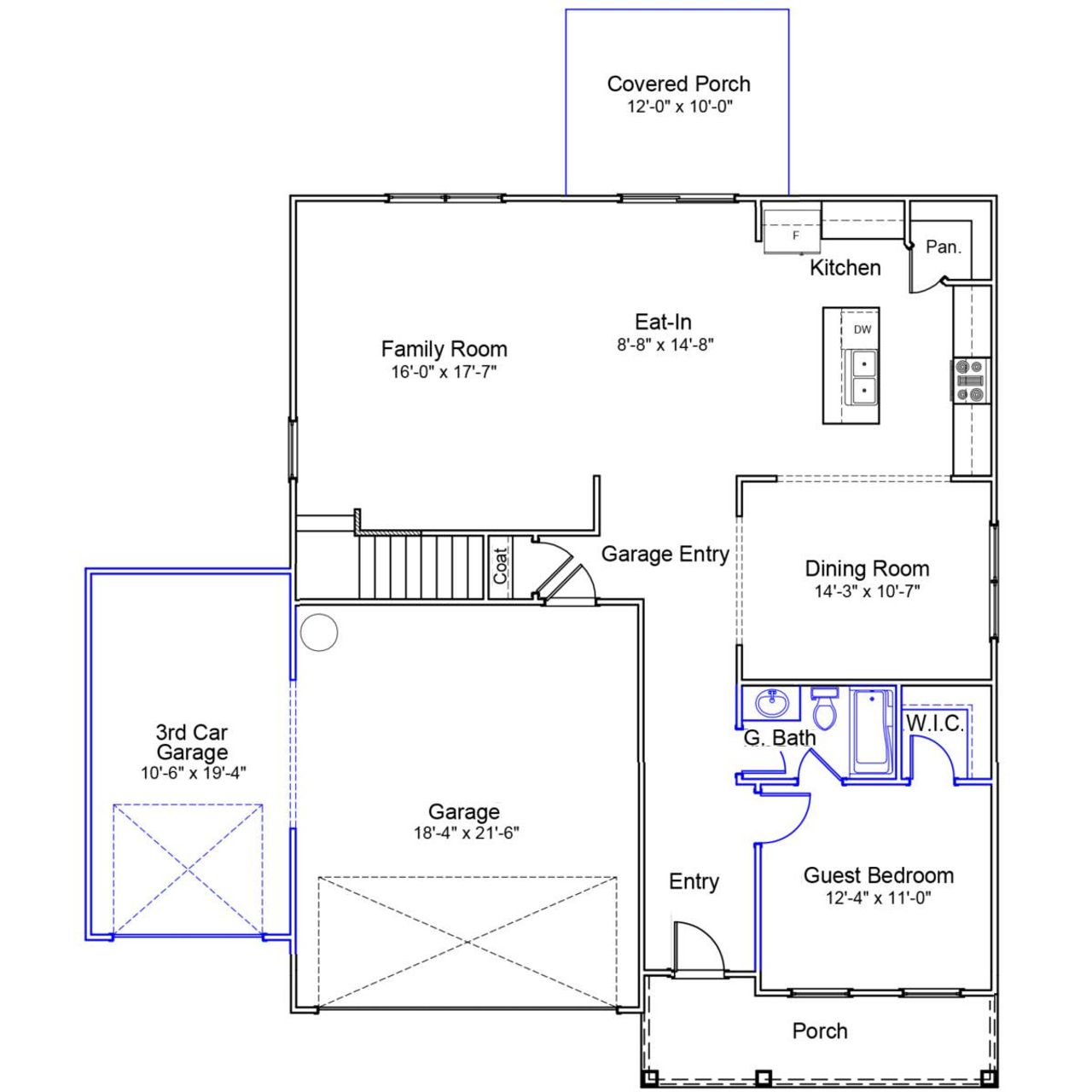 2D floor plan layout of this home in Radley Place, Chesnee, SC (Image 2). 2D floor plan layout of this home in Radley Place, Chesnee, SC (Image 2).