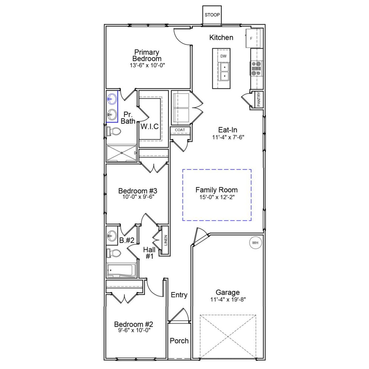 2D floor plan layout of this home in Mayfair Village, Spartanburg, SC (Image 2).