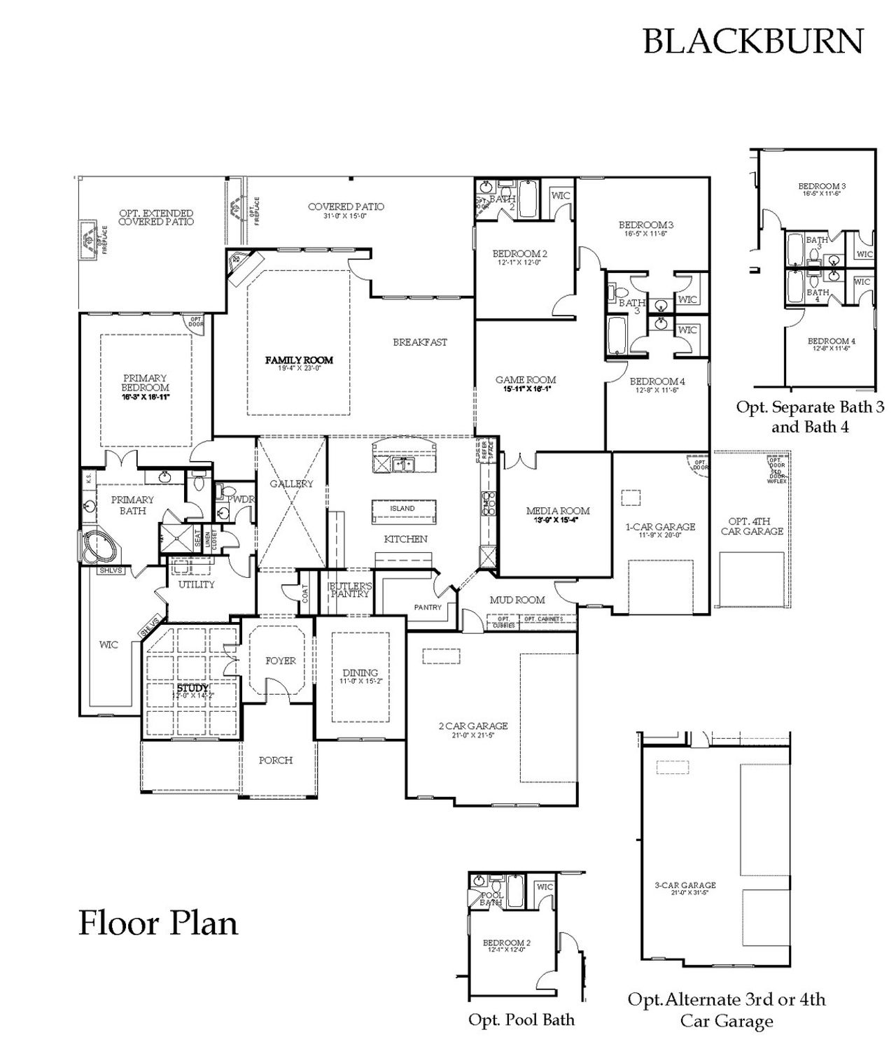 2D floor plan layout of this home in Winding Creek, Rockwall, TX (Image 2).