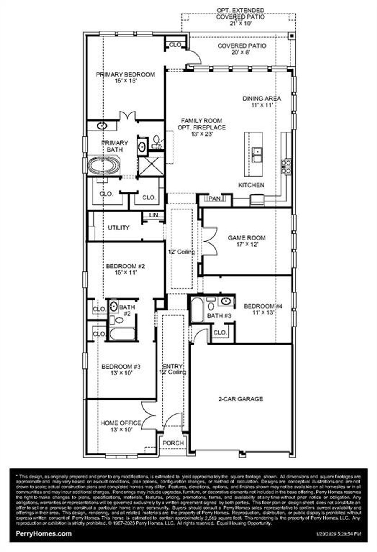 2D floor plan layout of this home in Lakewood Village, Lakewood Village, TX (Image 2).