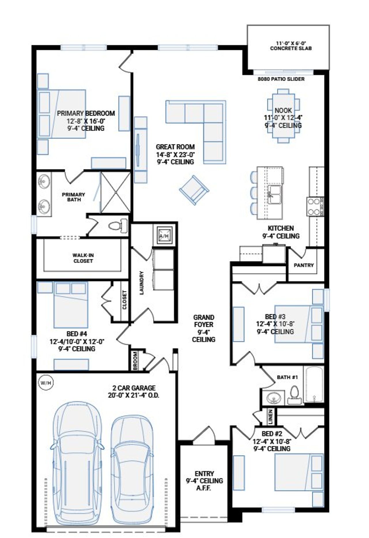 2D floor plan layout for the Belmar by Cardel Homes in Fieldstone, Plant City, FL (Image 2). 2D floor plan layout for the Belmar by Cardel Homes in Fieldstone, Plant City, FL (Image 2).