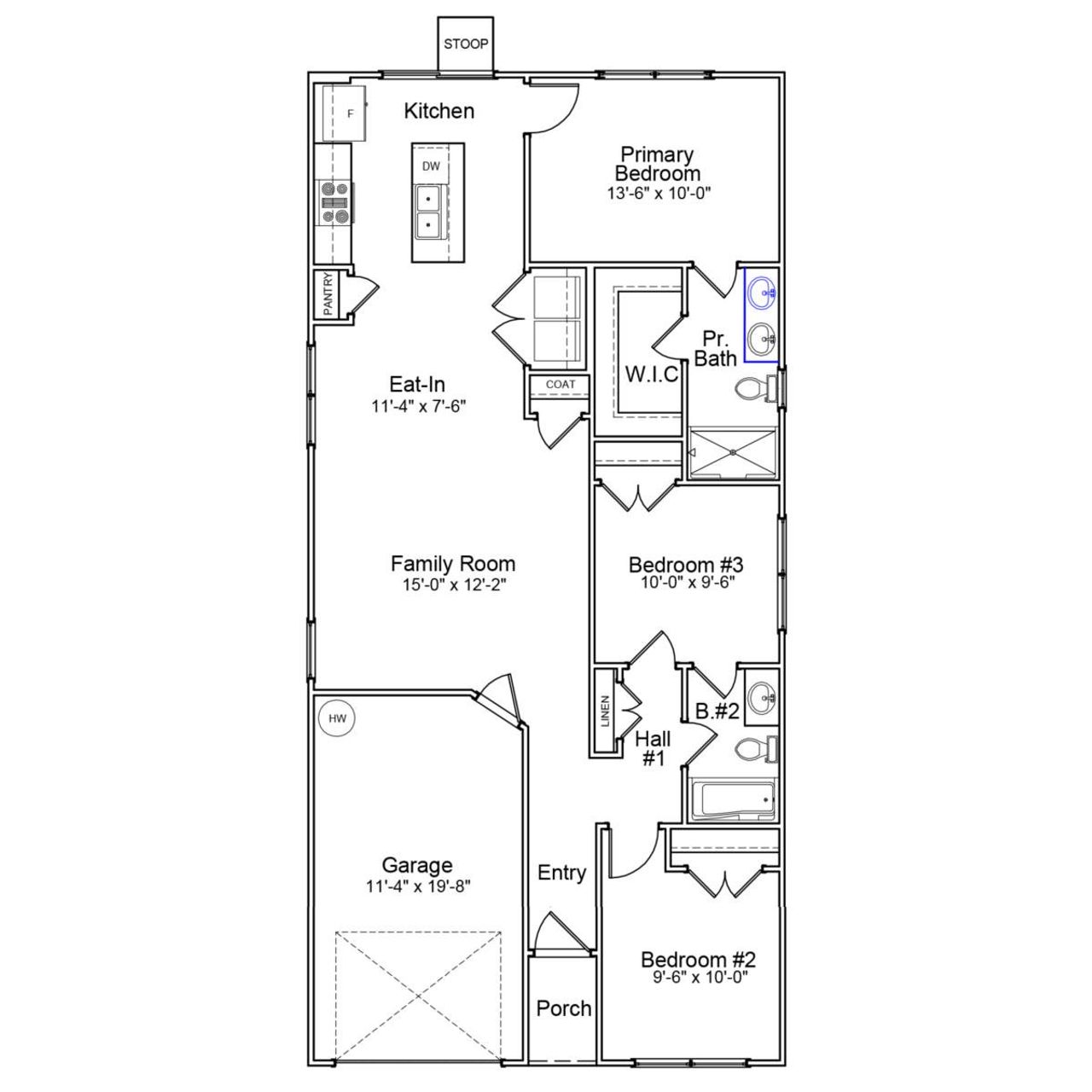 2D floor plan layout of this home in Braxton Place, Moore, SC (Image 2).