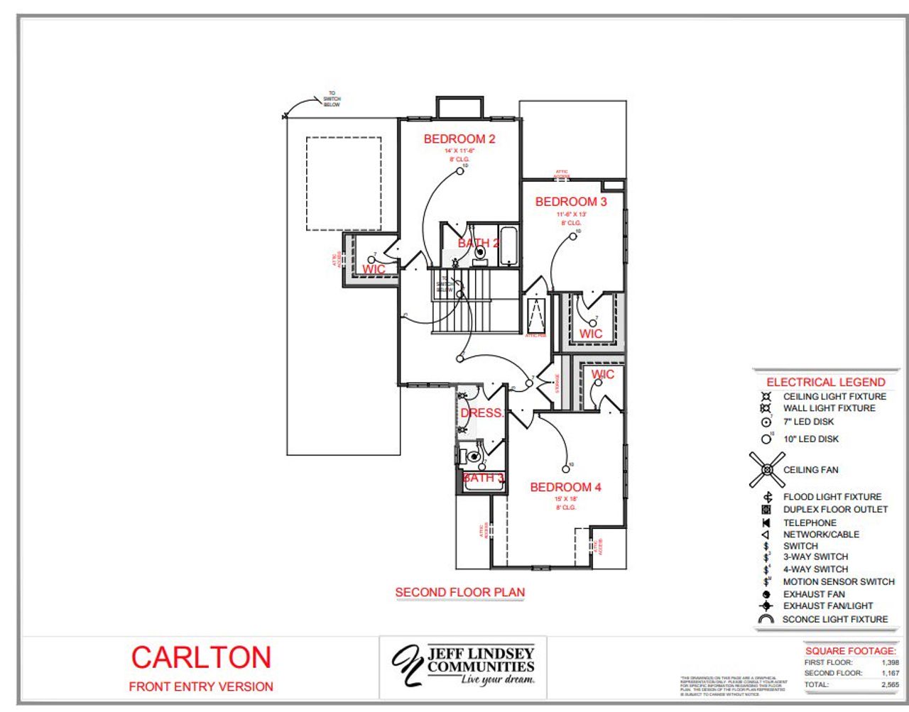 2D floor plan layout of this home in Leverett Park, Newnan, GA (Image 2).