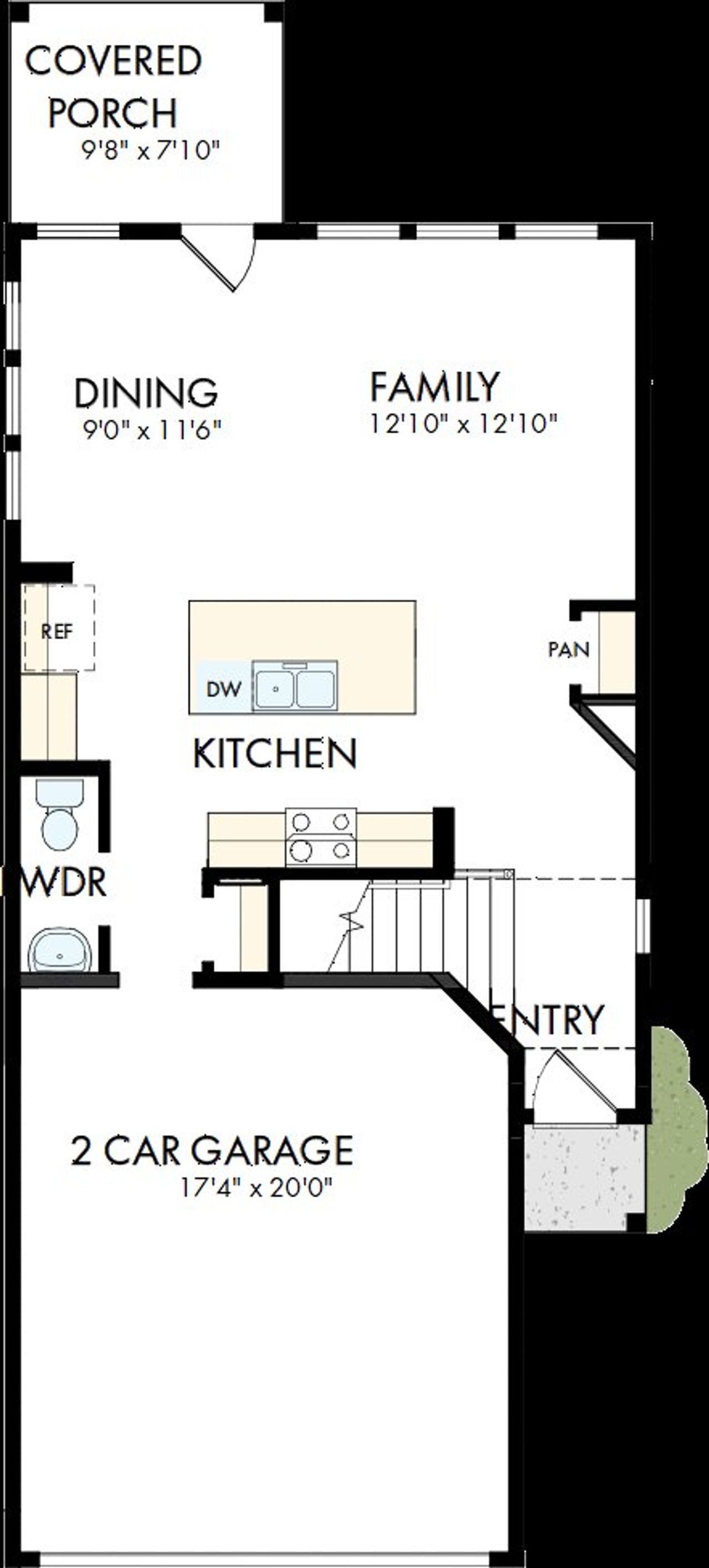2D floor plan layout of this home in The Twilight at Goodnight Ranch, Austin, TX (Image 2).