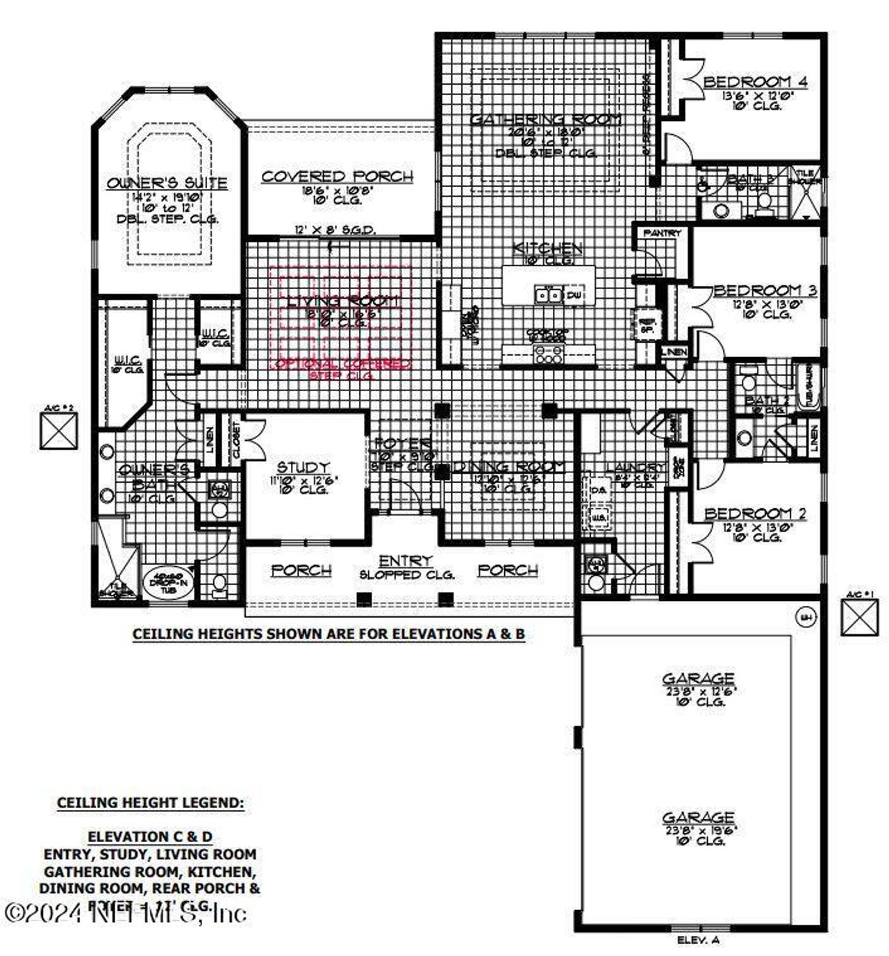 2D floor plan layout of this home in Edwards Creek Estates, Jacksonville, FL (Image 2).