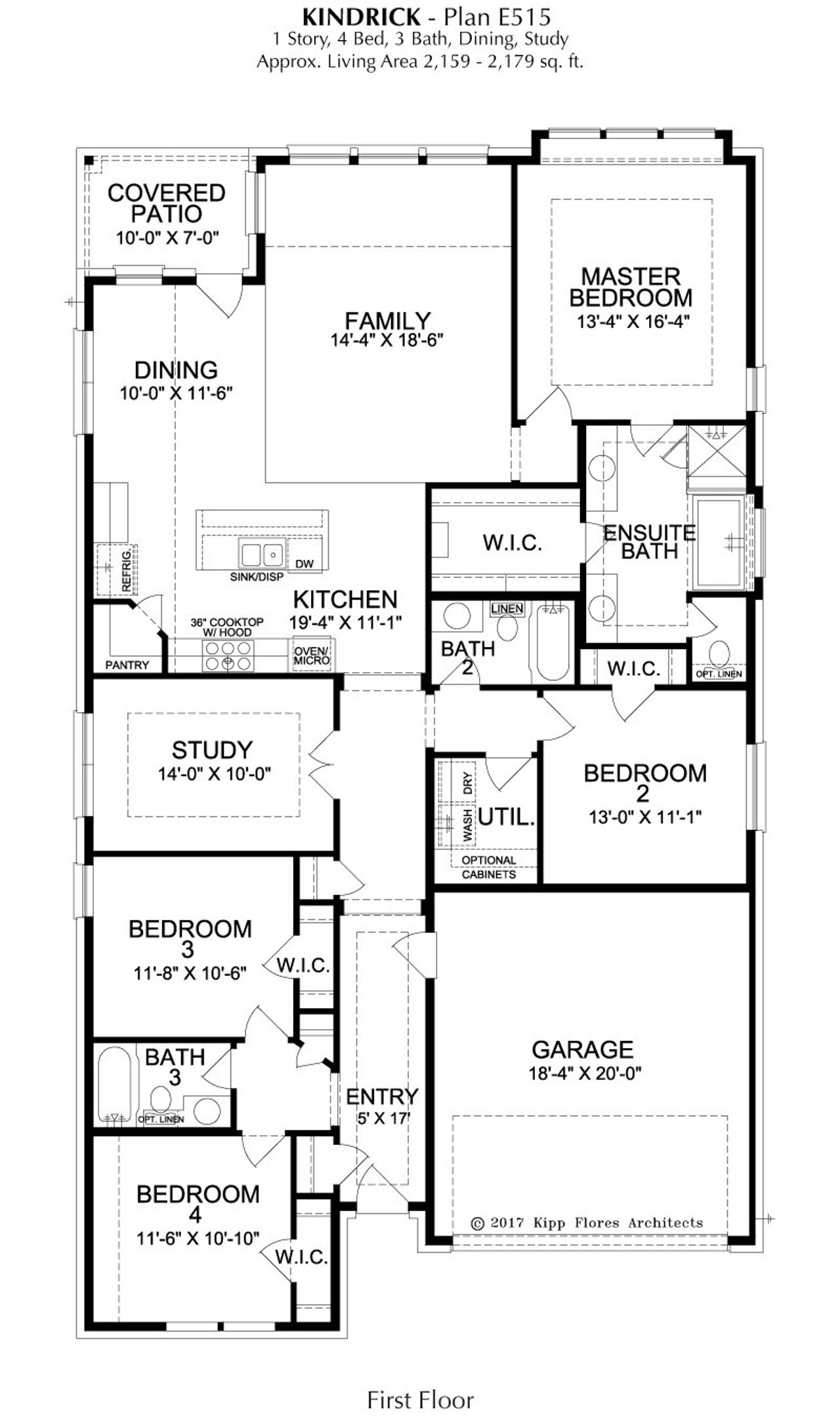 2D floor plan layout for the Kindrick by Landon Homes in East Village - Classic Series, Frisco, TX (Image 2).