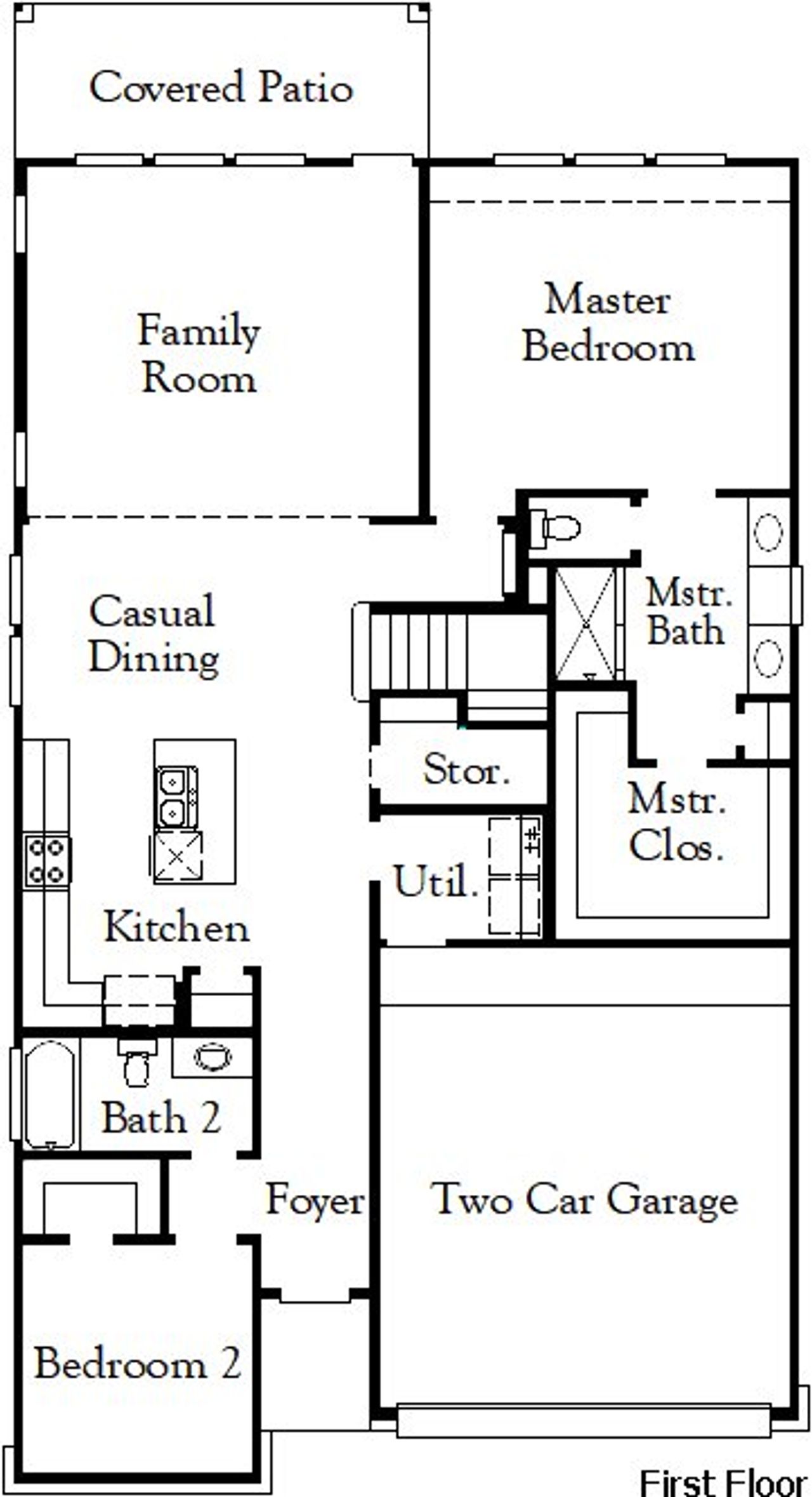2D floor plan layout of this home in Davis Ranch, San Antonio, TX (Image 2).