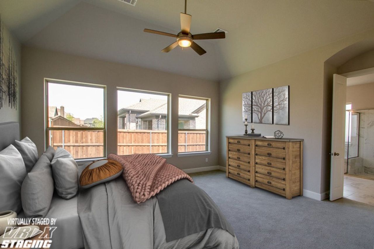 Representative furnished interior of a home built from the The Roseburg by David Weekley Homes in South Pointe Manor Series, Mansfield (Image 2). Representative furnished interior of a home built from the The Roseburg by David Weekley Homes in South Pointe Manor Series, Mansfield (Image 2).