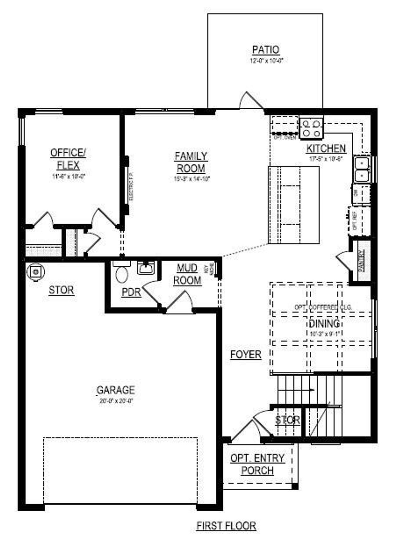2D floor plan layout of this home in Hickory Heights, Acworth, GA (Image 2).
