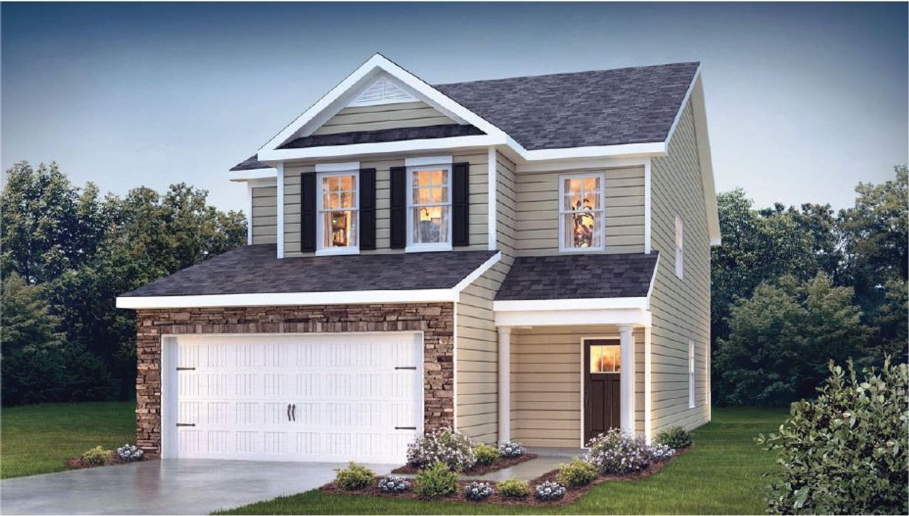 Representative exterior photo of a completed home built from the Sierra by D.R. Horton in Collins Ridge, Hillsborough, NC (Image 2).