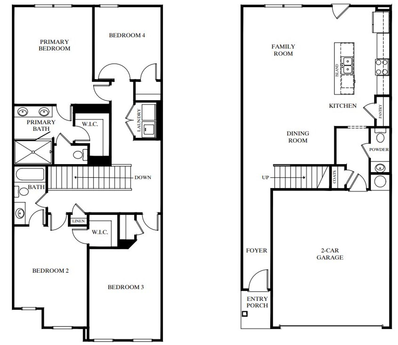 2D floor plan layout for the Sweetwater by Richardson Housing Group in Rockfern Place, Norcross, GA (Image 2).