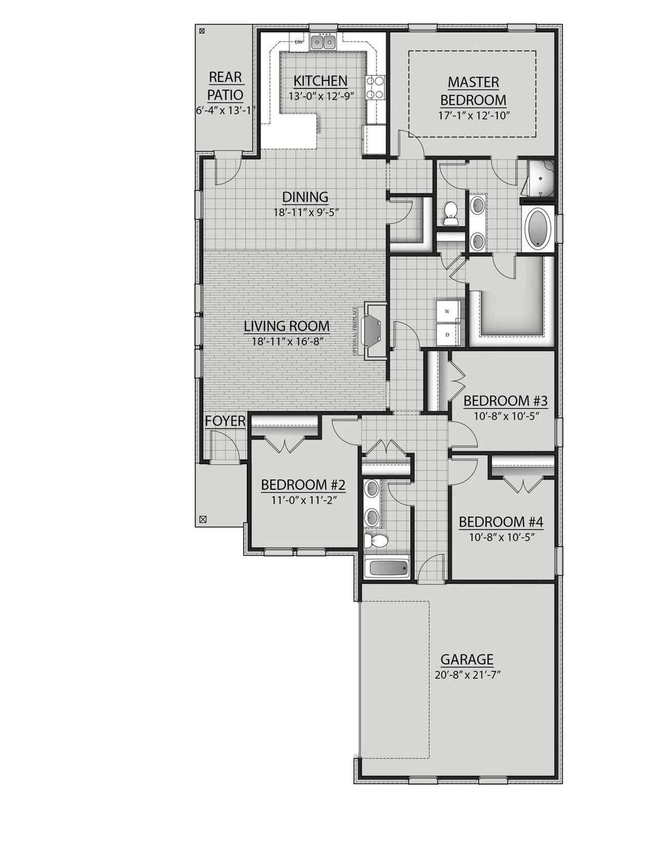 2D floor plan layout for the Adrian II A by DSLD Homes in Longleaf, Lumberton, TX (Image 2). 2D floor plan layout for the Adrian II A by DSLD Homes in Longleaf, Lumberton, TX (Image 2).