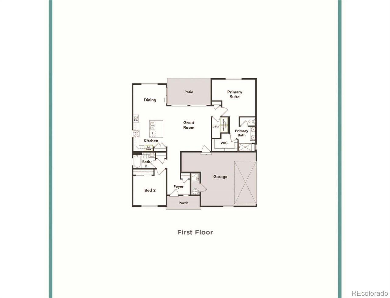 2D floor plan layout of this home in The Reserve, Aurora, CO (Image 2).