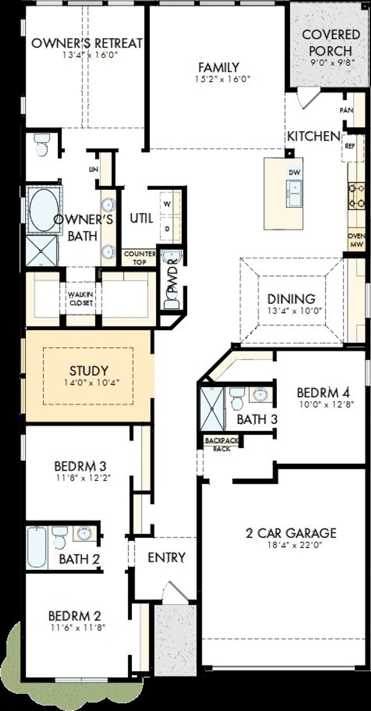 2D floor plan layout of this home in Goodland – Classic Series, Venus, TX (Image 2). 2D floor plan layout of this home in Goodland – Classic Series, Venus, TX (Image 2).