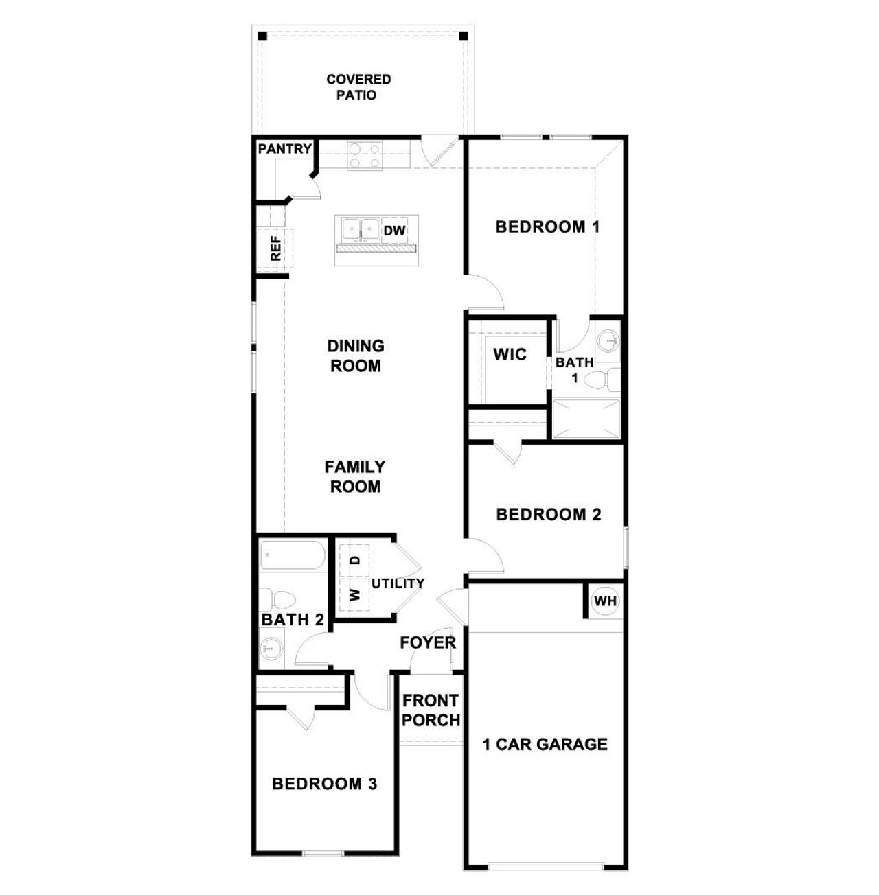 2D floor plan layout of this home in Marigold, Kyle, TX (Image 2).