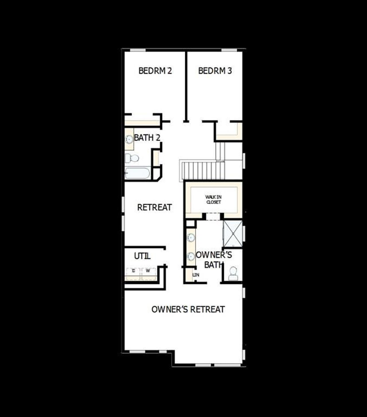 2D floor plan layout of this home in Painted Tree Woodland West – Cottages, McKinney, TX (Image 2).