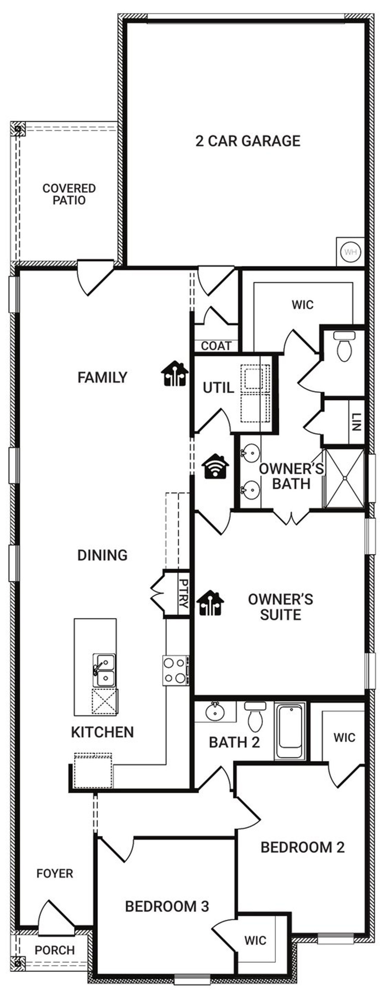2D floor plan layout of this home in Redden Farms – Active Adult, Midlothian, TX (Image 2).