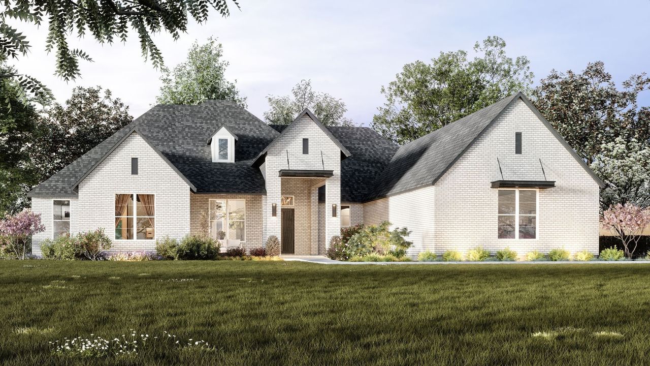 Representative exterior photo of a completed home built from the Clay by Olivia Clarke Homes in The Arbors at Lakewood Village, Providence Village, TX (Image 2).
