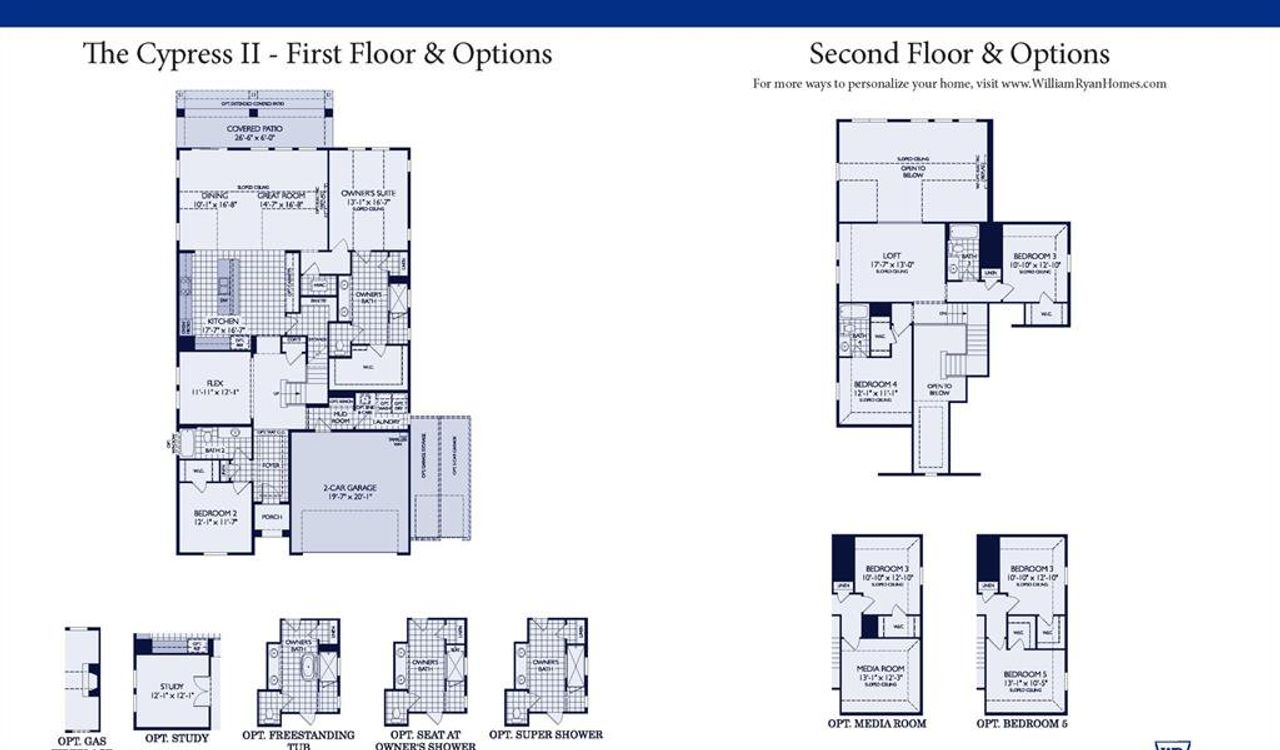 2D floor plan layout of this home in Lily Creek at Sutton Fields, Aubrey, TX (Image 2).
