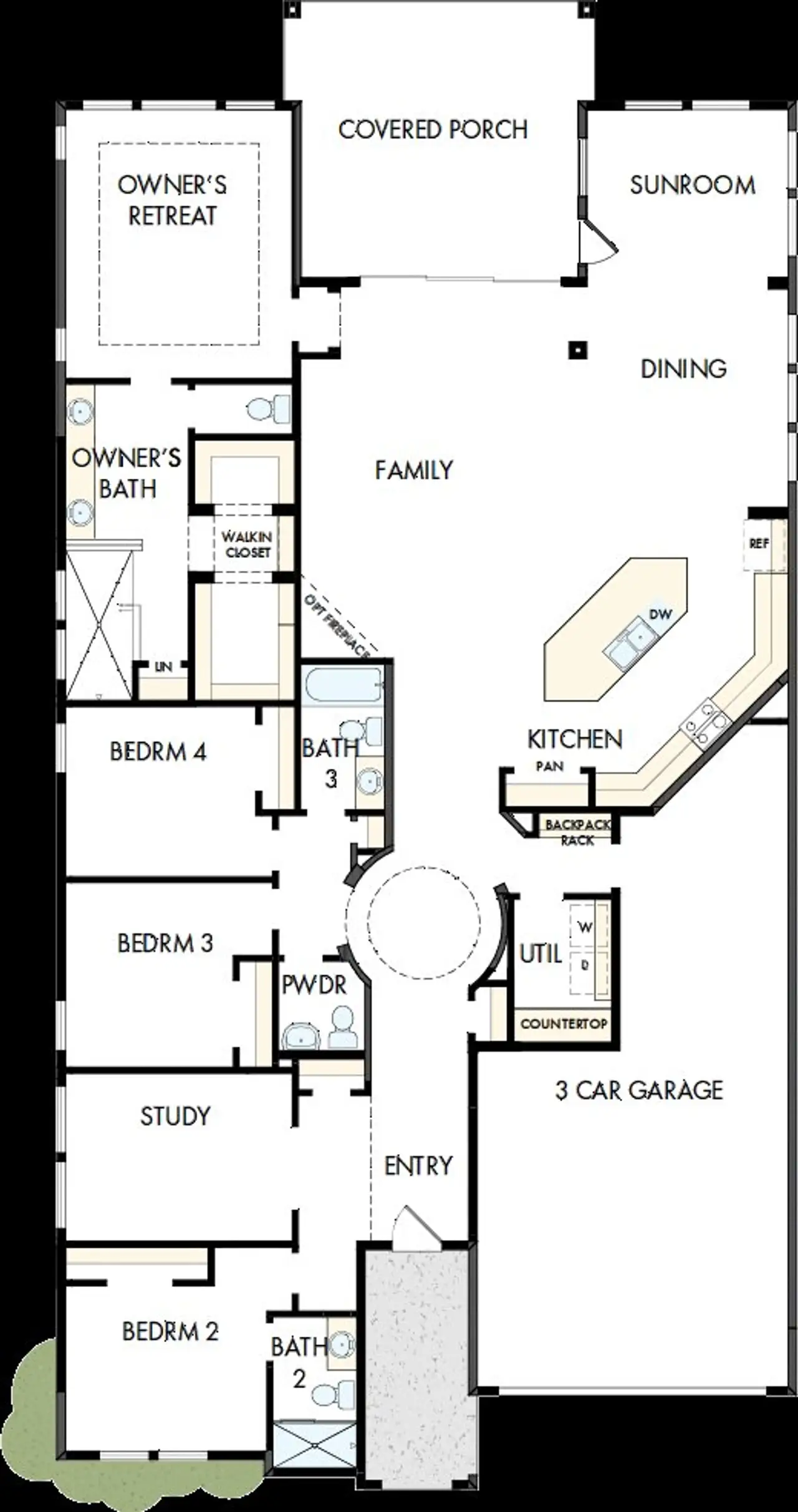 2D floor plan layout of this home in Audubon – Vision Collection, Magnolia, TX (Image 2).