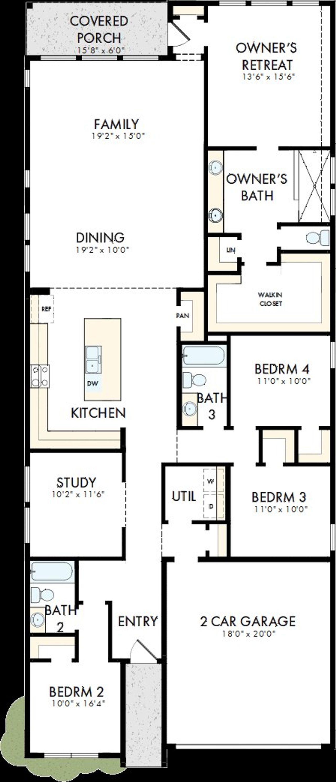 2D floor plan layout of this home in Escondido - Terrace Collection, Magnolia, TX (Image 2). 2D floor plan layout of this home in Escondido - Terrace Collection, Magnolia, TX (Image 2).