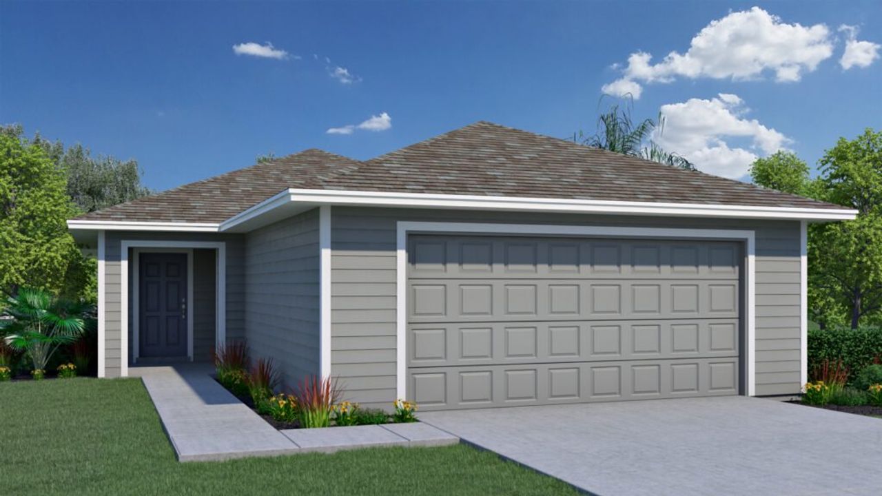 Representative exterior photo of a completed home built from the Lynlee by Holiday Builders in Mahogany At Jubilee, Milton, FL (Image 2).