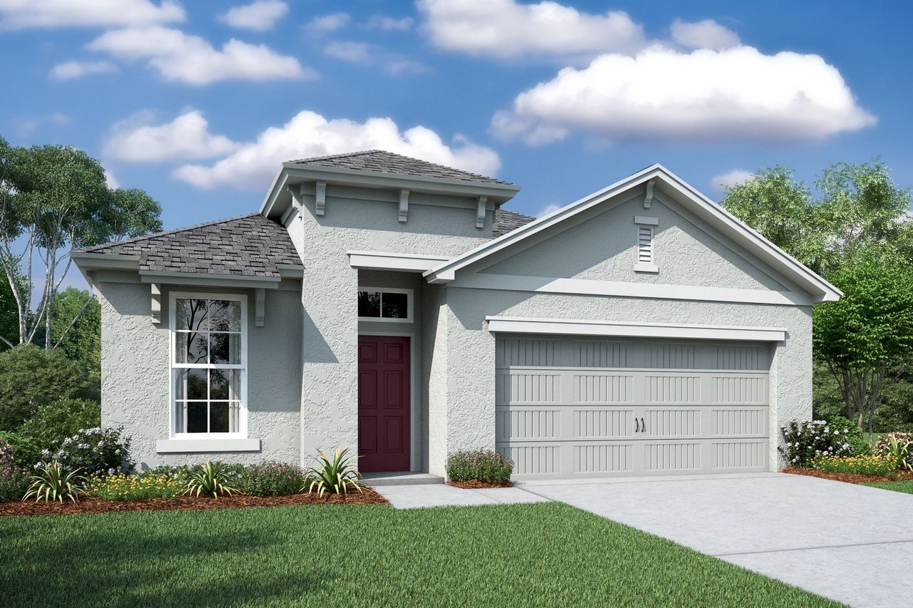 Representative exterior photo of a completed home built from the Redwood by Inland Homes in Cascades at Southern Hills, Brooksville, FL (Image 2). Representative exterior photo of a completed home built from the Redwood by Inland Homes in Cascades at Southern Hills, Brooksville, FL (Image 2).