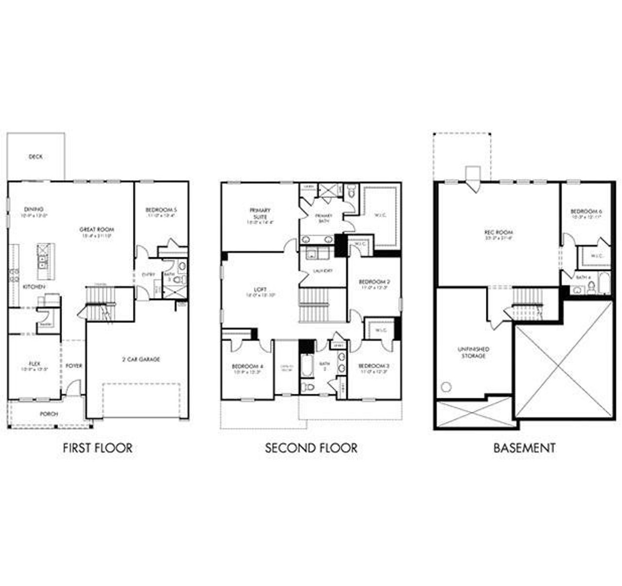 2D floor plan layout of this home in Brighton Springs, York, SC (Image 2).