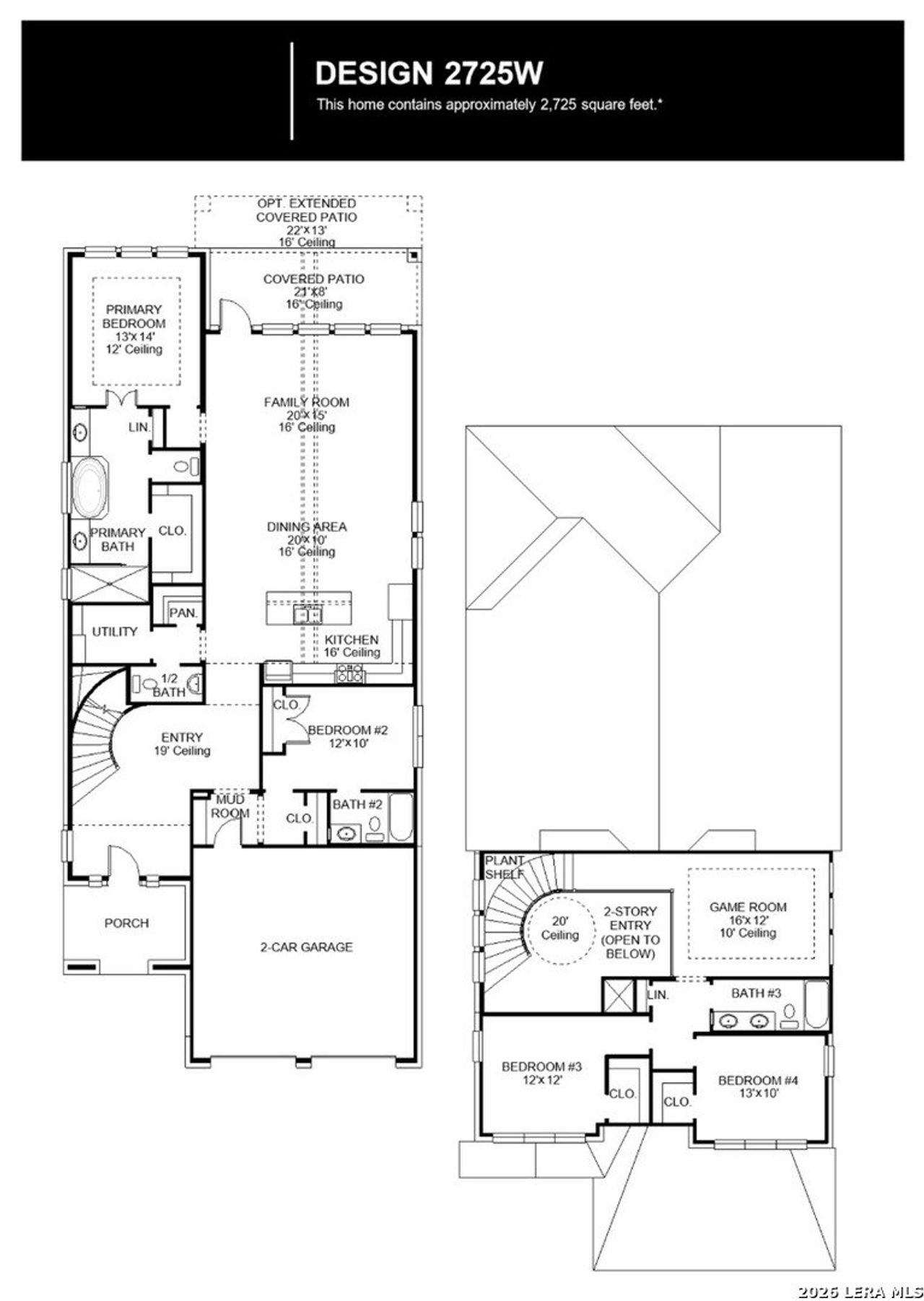 2D floor plan layout of this home in Ladera, San Antonio, TX (Image 2).