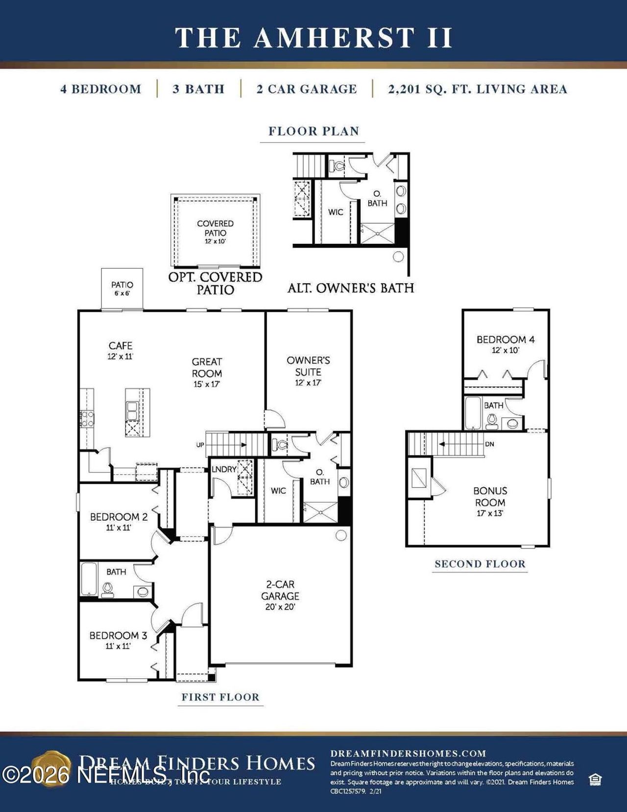 2D floor plan layout of this home in Cordova Palms, St. Augustine, FL (Image 2).