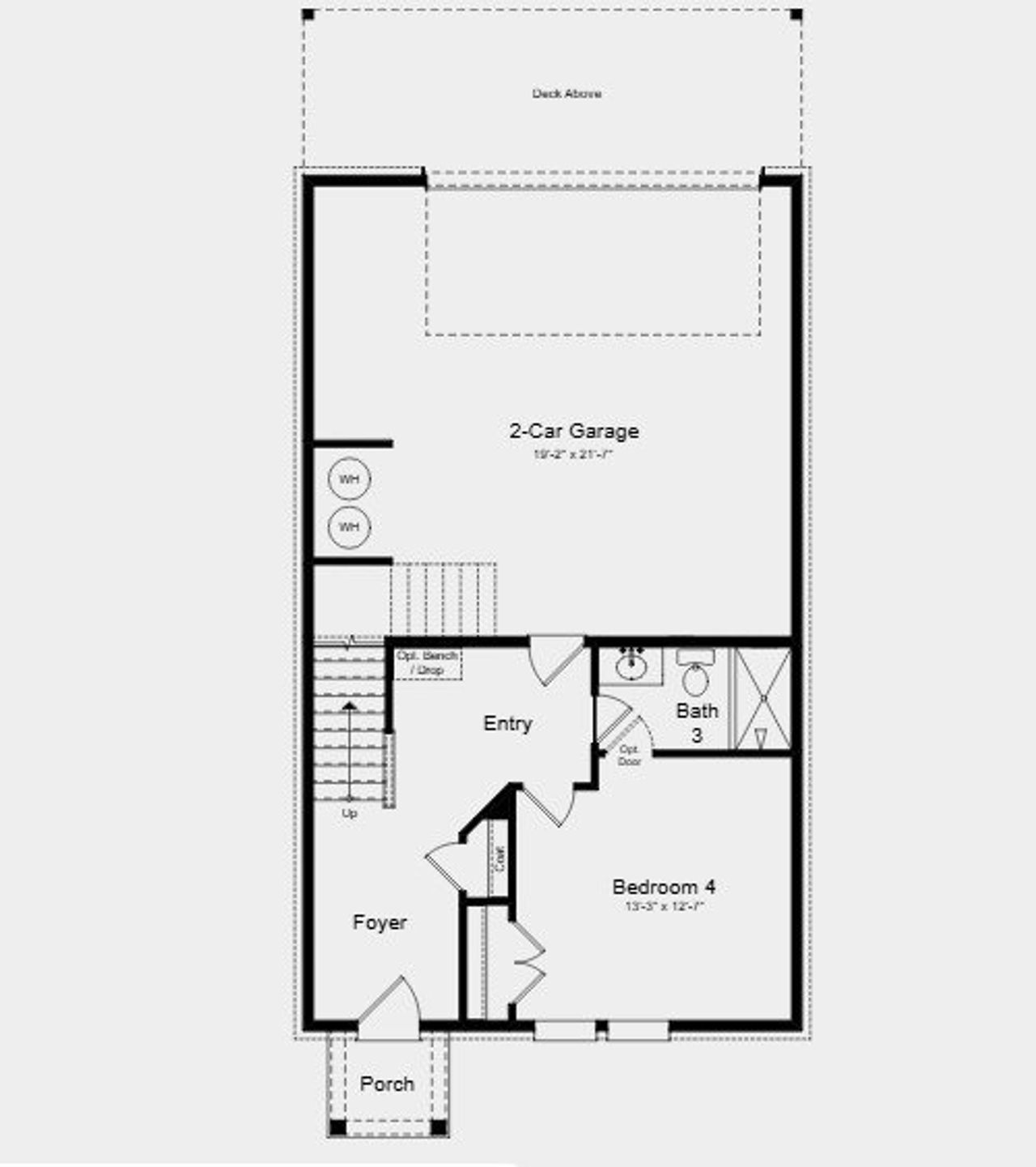2D floor plan layout for the Tifton by Taylor Morrison in Dreycott, Lawrenceville, GA (Image 2).