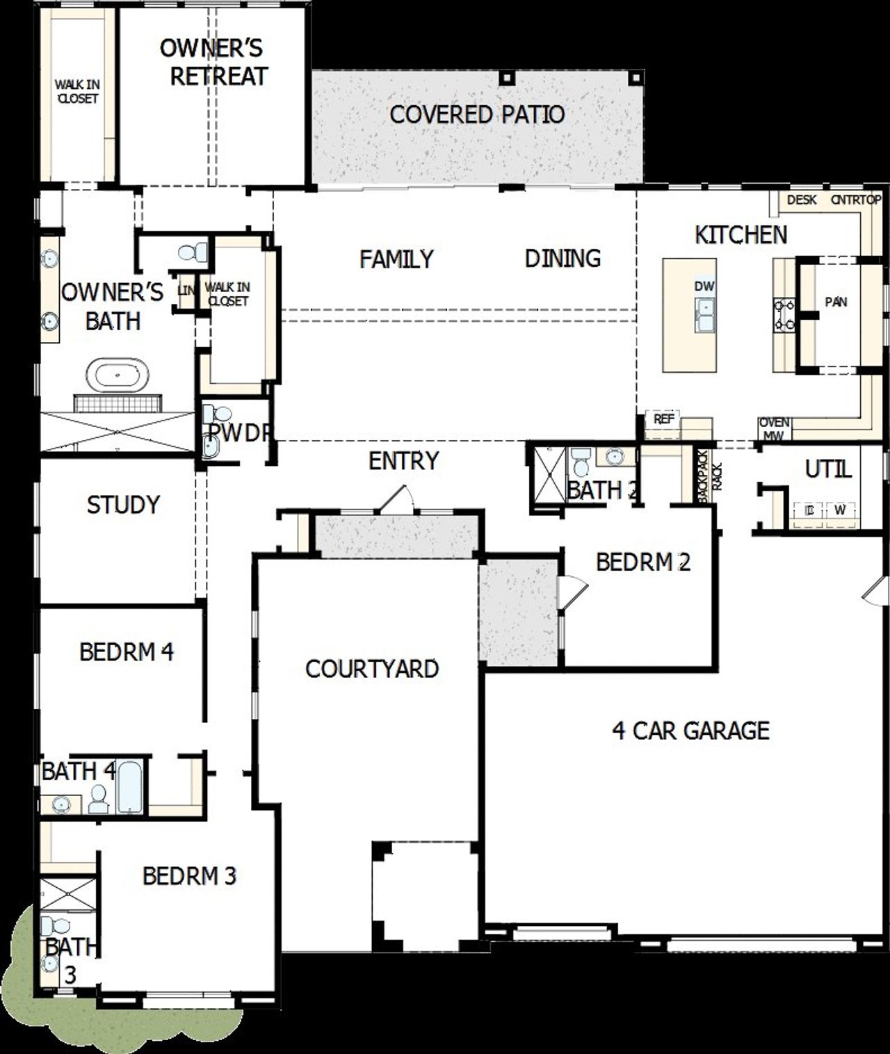 2D floor plan layout of this home in Suelo at Legado West, Queen Creek, AZ (Image 2).